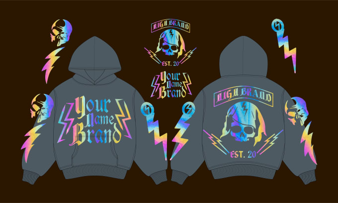 create hoodie 3m reflective typography design fashion