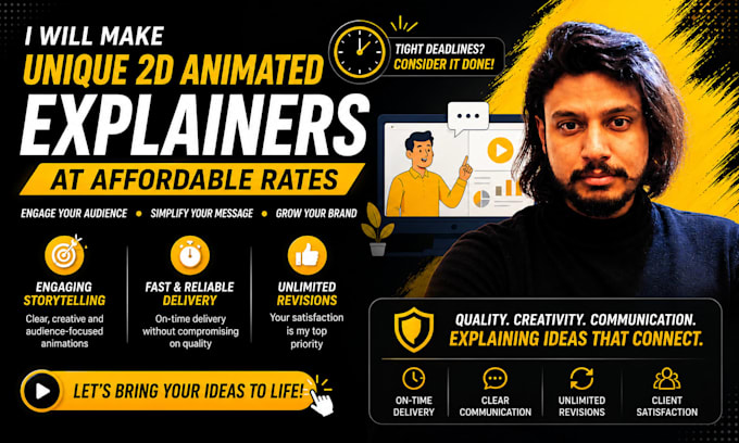 make unique 2d animated explainers at affordable rates