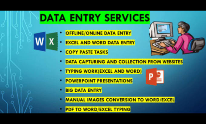 do excel data entry and web research, mysql, database, dbms