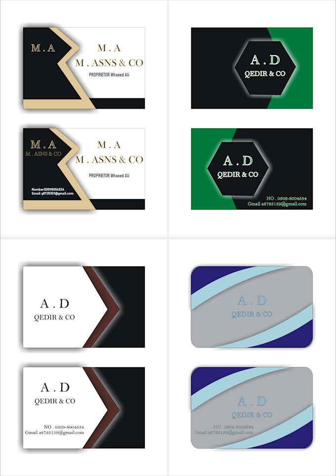 Business design cards, letterhead, and stationery items for one day