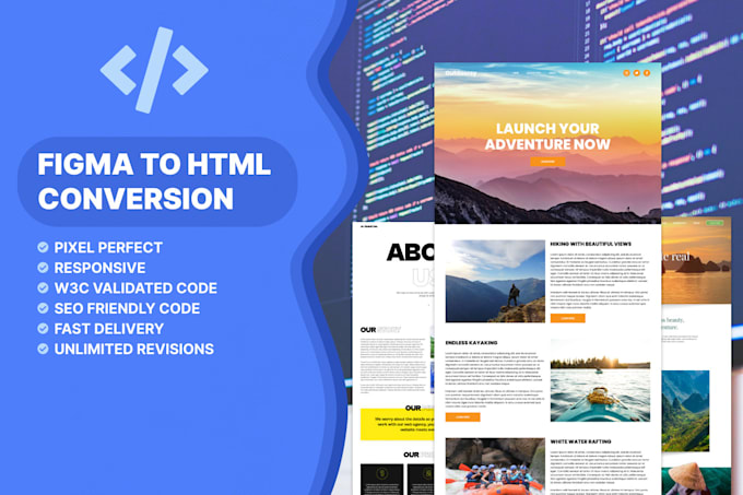 Convert figma to html css psd to html landing page by Itsjakejohnson ...
