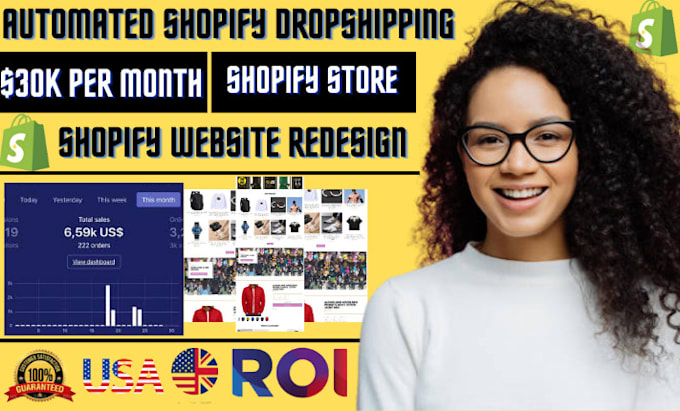 Best Deals! I will create shopify dropshipping store build shopify website, shopify store redesign  for $80