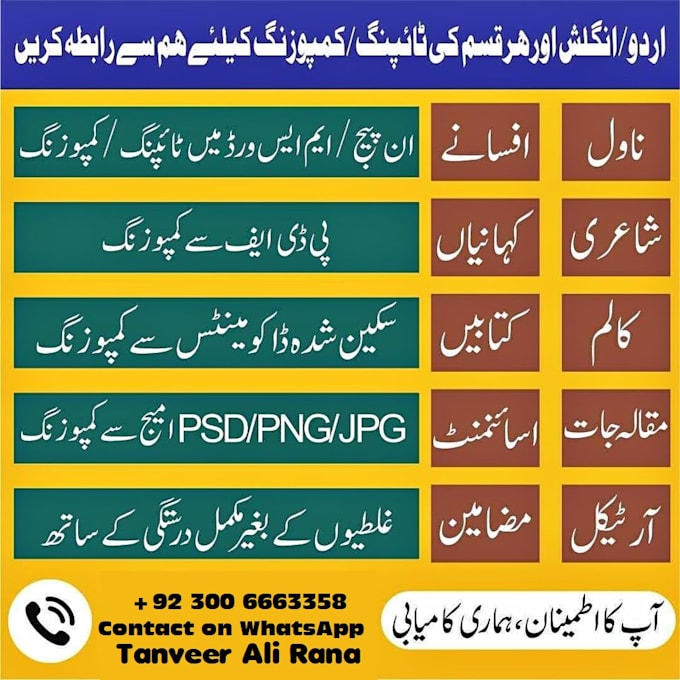 Do fast urdu typing by Ta_rana Fiverr
