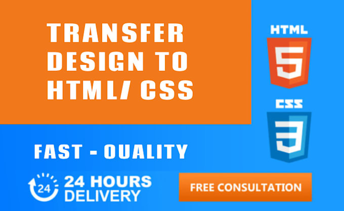Transfer design to html, css by Bui_phuc | Fiverr
