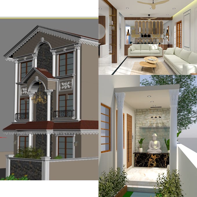 Do exterior and interior planning, stunning floor plan, 3d rendering by ...