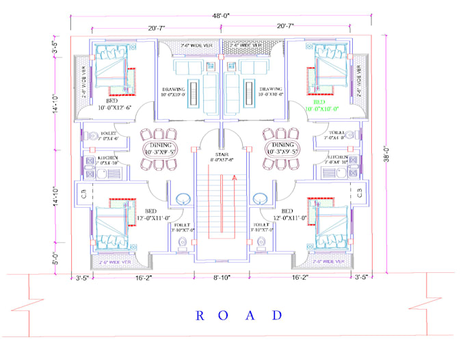 create  2d  house drawings with autocad
