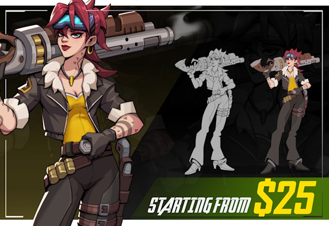 draw concept art and illustration of characters and monsters