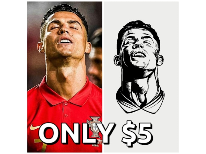 Make your photo into black and white line art by Erisentiya10 Fiverr