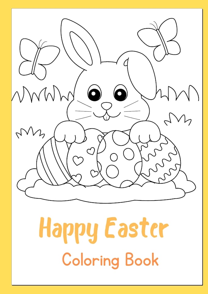 Create a happy easter coloring page for kids by Lmadumali | Fiverr
