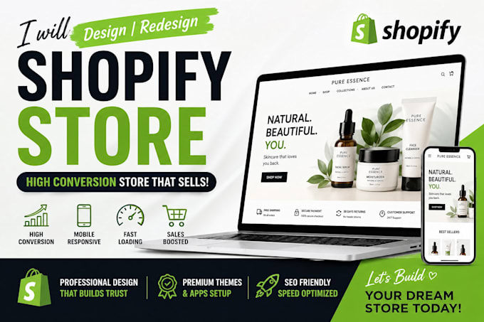 design, redesign and customize your shopify store, figma to shopify website