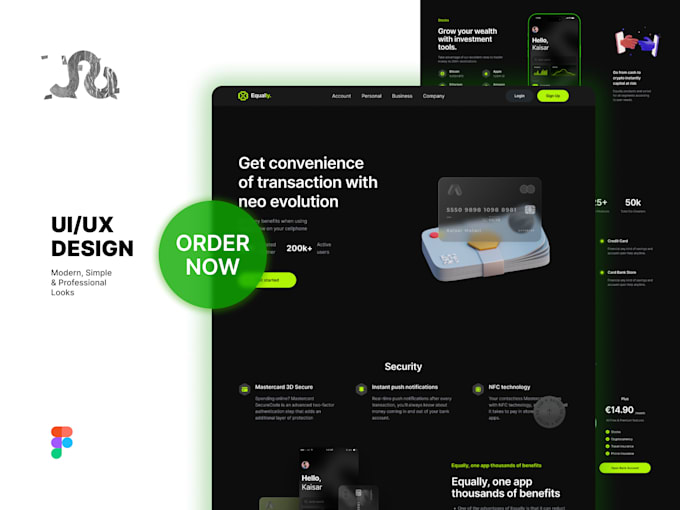 create landing page for your website in figma with prototype