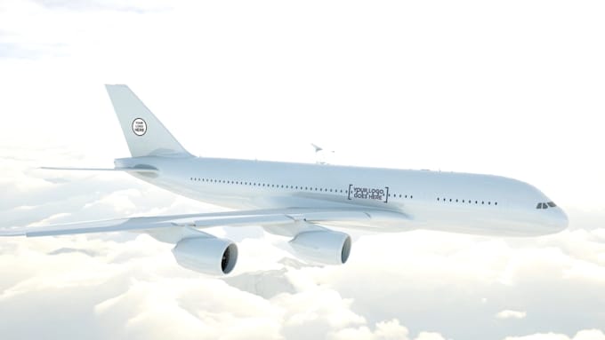 add any logo and text in airplane video