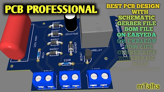 Design circuit schematic and pcb in easyeda and kicad by Mtalha202 | Fiverr