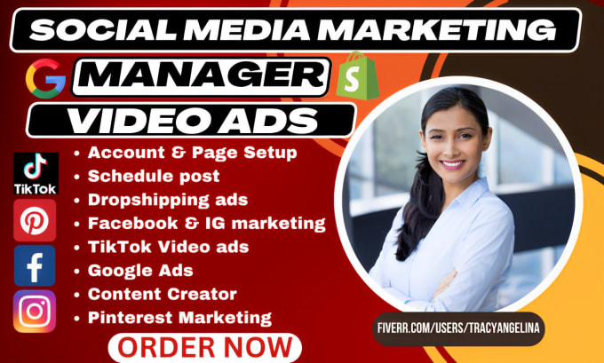 Top 5! I will social media manager fb posts ig tiktok marketing dropshipping video google ads