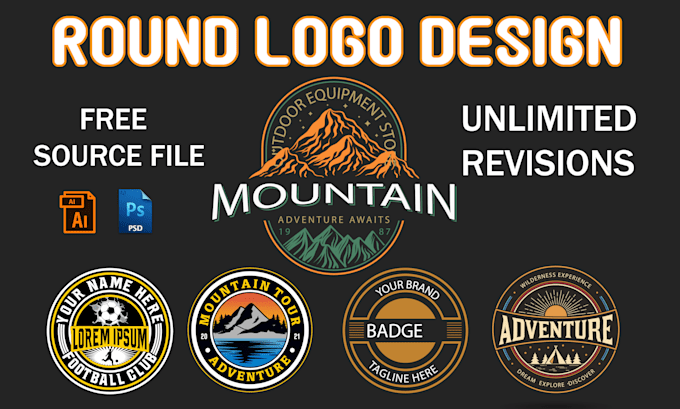 design badge, patch, sticker, circular round logo design