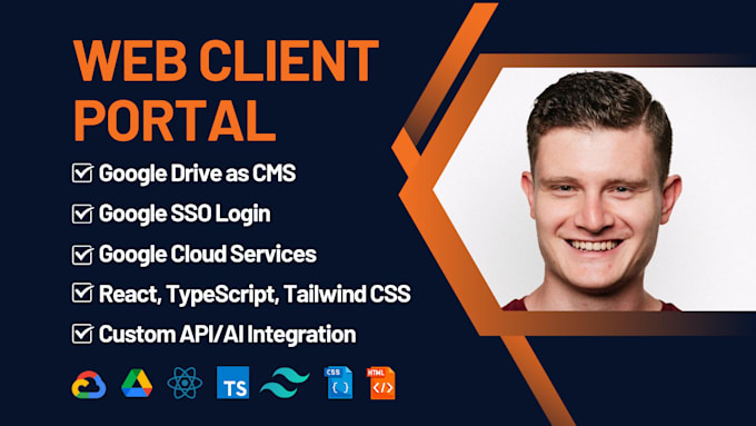 build a web client portal with google drive as a cms backend