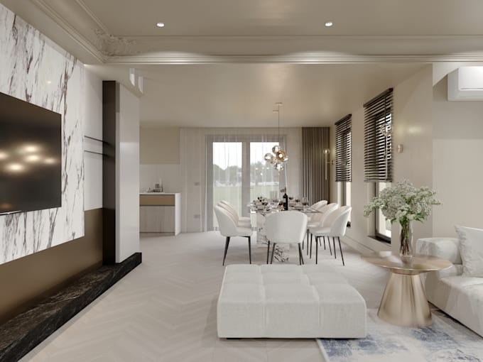 design and render your living room, bedroom, dining