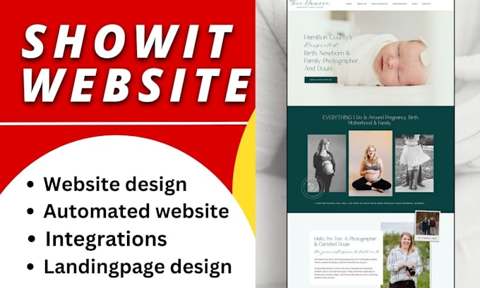 develop automated showit website design, showit landing page, portfolio website