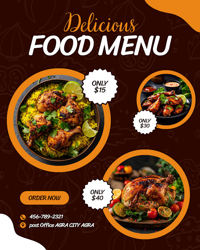 design restaurant and food menu , poster , flyer , brochure