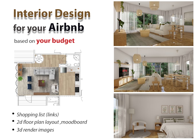 interior design your airbnb with shopping list