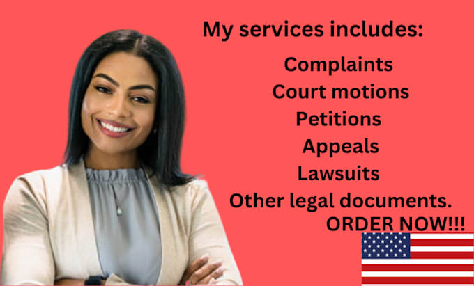 Draft court motions complaints lawsuits petitions appeals or legal