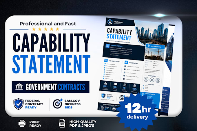 design a professional capability statement for federal government contract