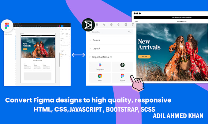 Be your front end web developer html css bootstrap and js by ...