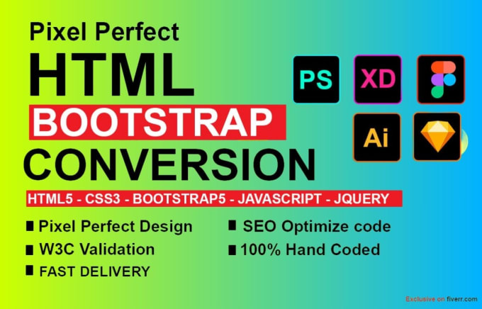 Convert figma to html psd to html xd to html and bootstrap by Delwar ...