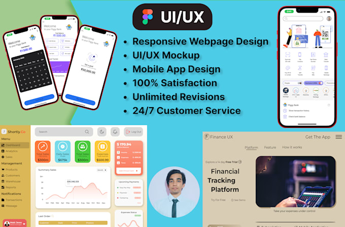 Design website ui ux, dashboard ui, mobile app ui and wireframe by ...