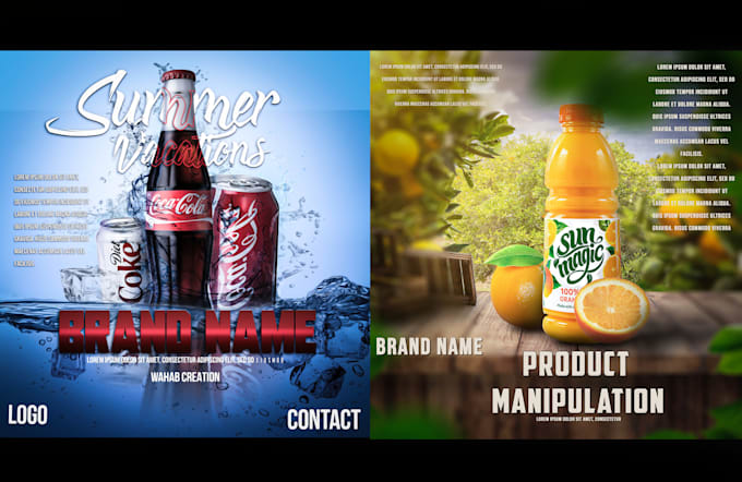 do product manipulation or flyer design