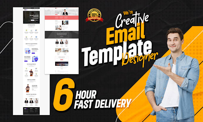 design mailchimp html email template newsletter within 6 hour