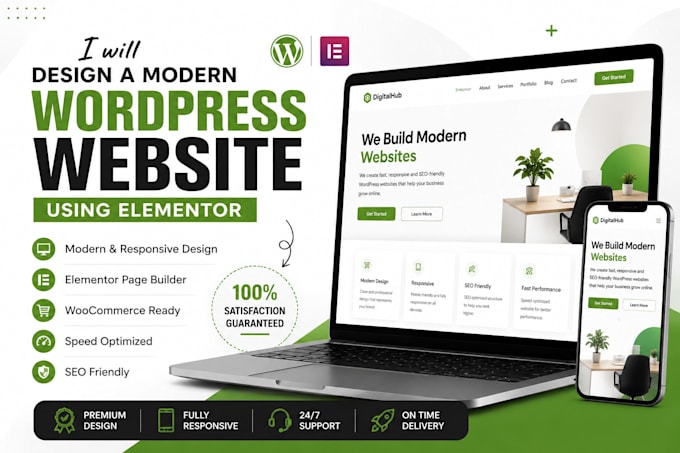 create a professional business wordpress website design and development