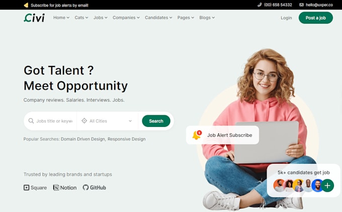 Design recruitment website job board agency job hiring staffing