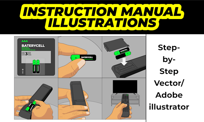 create illustrated step by step manual drawings