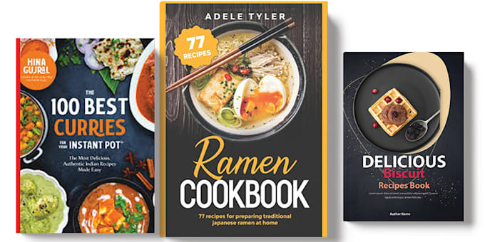 design eye caching cookbook cover, recipe book, cover kindle cover paperback