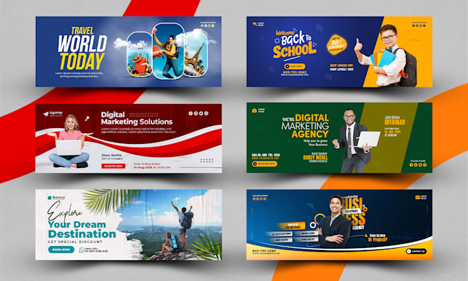 design facebook cover, youtube banner, and linkedin cover