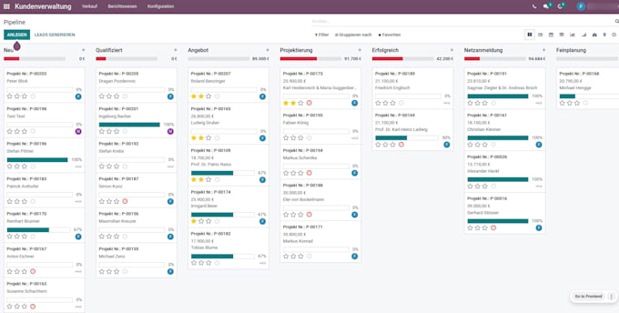 implement and customize odoo crm, fix bugs and errors