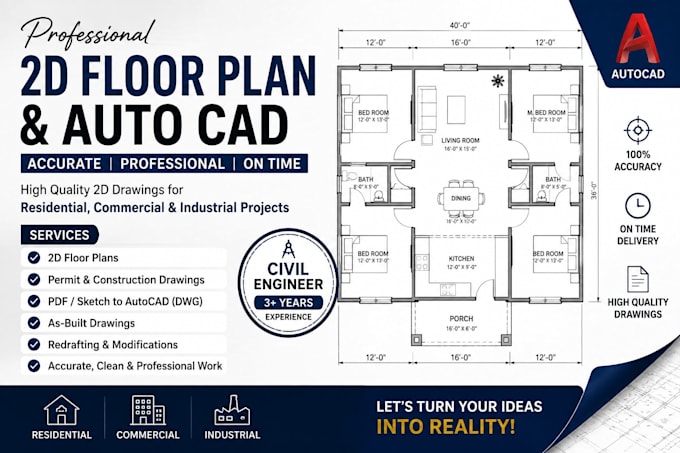 draw architectural floor plans in autocad