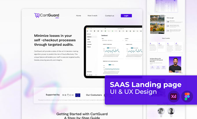 do a modern saas landing page design UI UX using figma