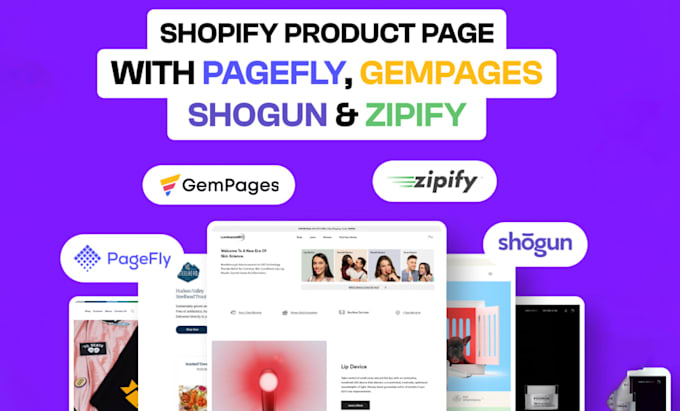 do a shopify landing page, one product store using pagefly, gempages,custom code