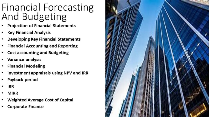 do financial forecasting and business modeling