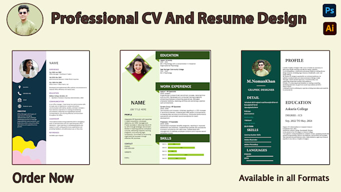 make professional resume design or modern cv template