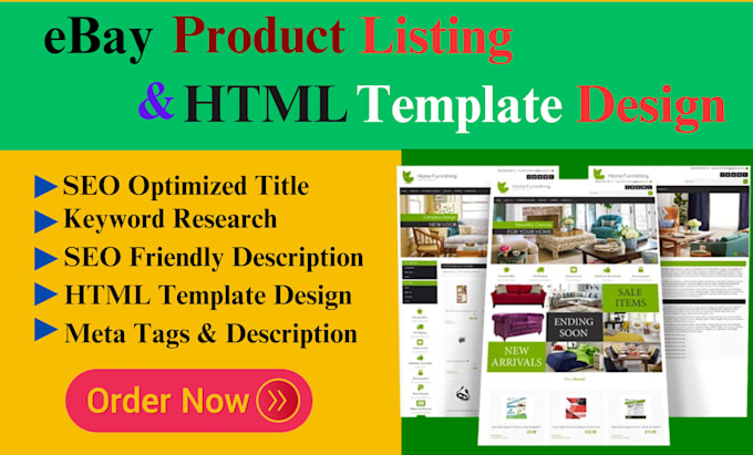 do ebay SEO product listing with a custom ebay HTML template