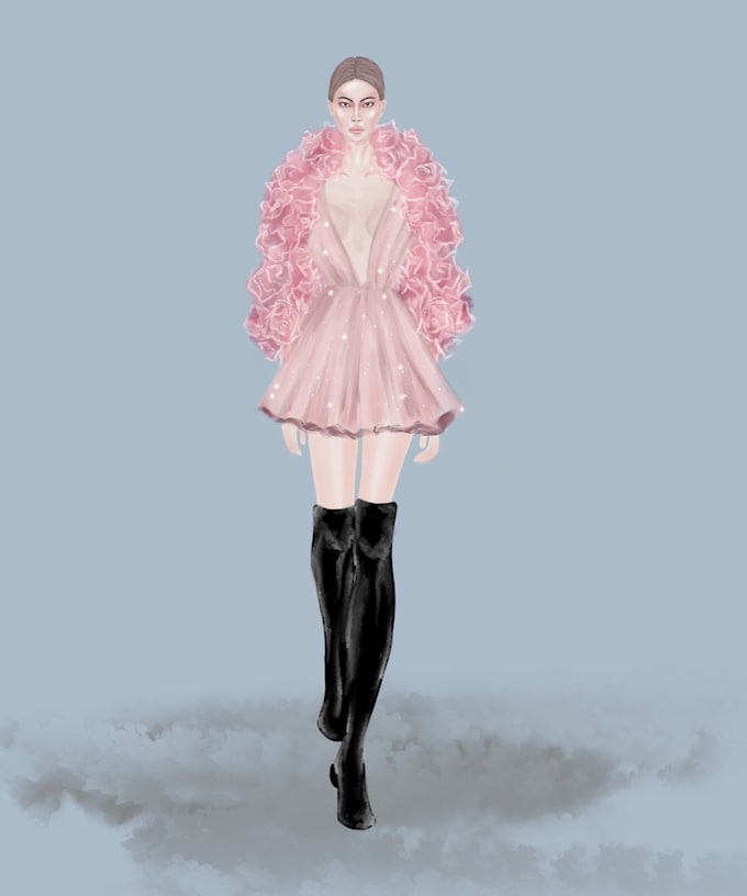 create beautiful dress design, pencil sketch