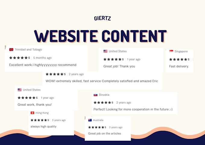 write your website content