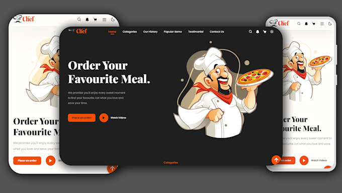 Design a responsive restaurant website using html css and js by ...