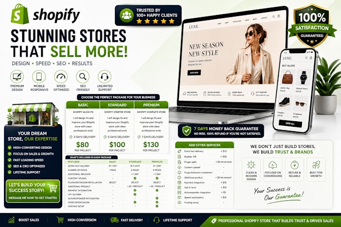 build or fix shopify store design speed products and errors