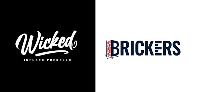 creative negative space wordmark lettermark typographic font or text logo