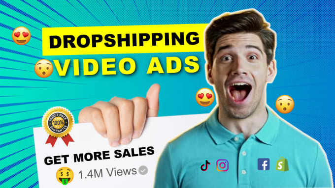 create shopify dropshipping video ads for facebook, tiktok and instagram