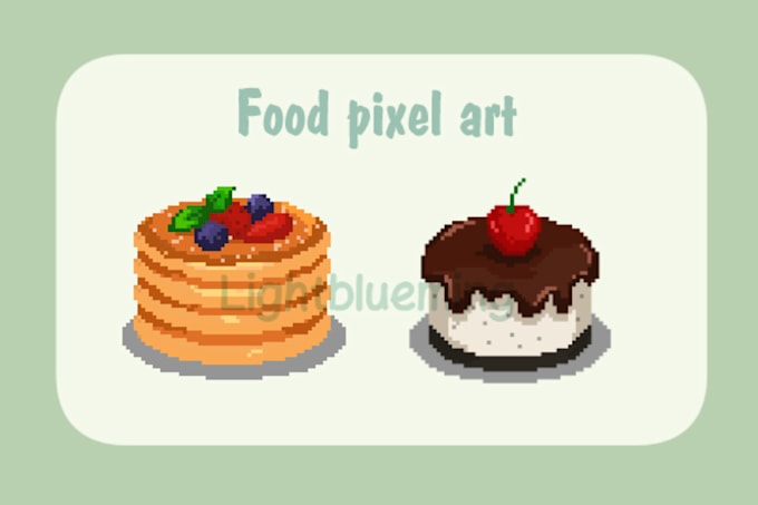 draw any food pixel art illustration
